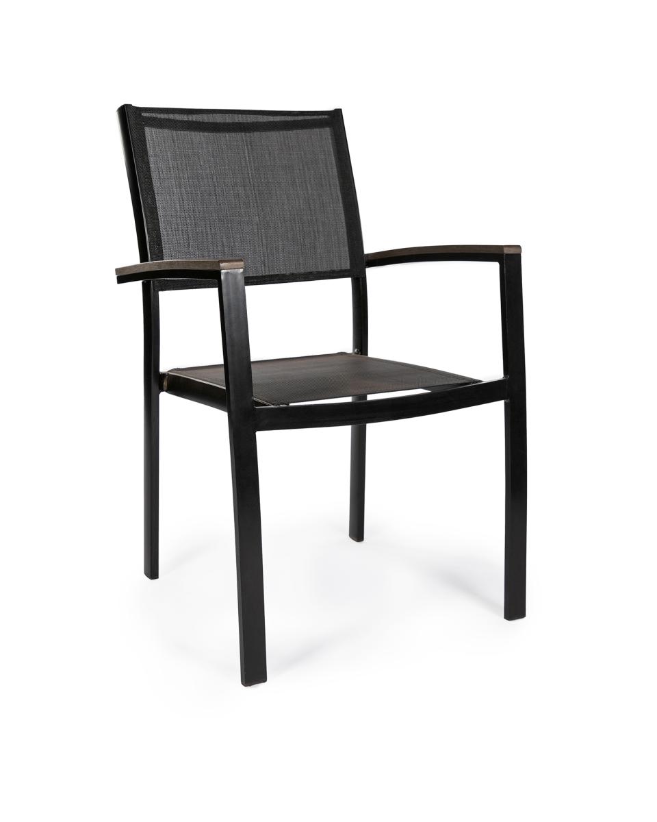 Chaise de terrasse - Moon Super - Noir - Textilène - Promoline