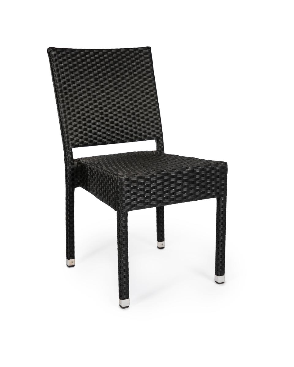 Chaise de terrasse - Mezza - Noir - Tissage plat - Promoline