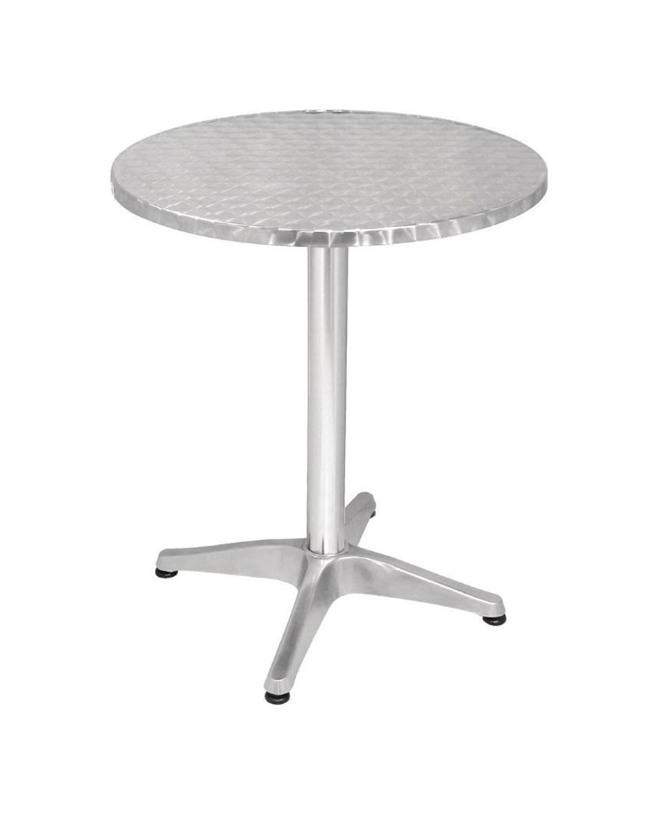Table de terrasse / Ø60 cm - Bistrot - Chrome - Aluminium - Promoline