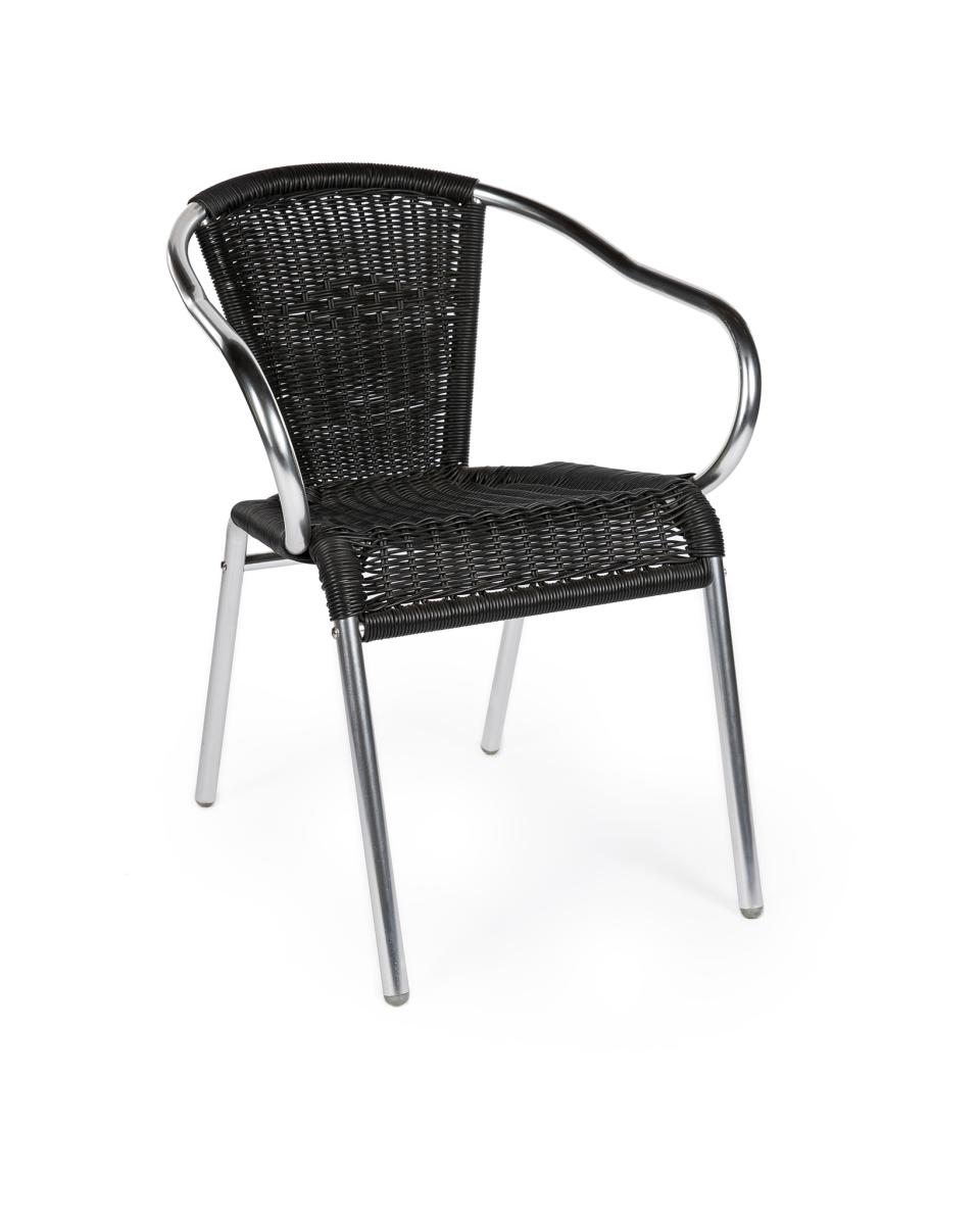 Chaise de terrasse - Cannet - Noir - Aluminium - Promoline
