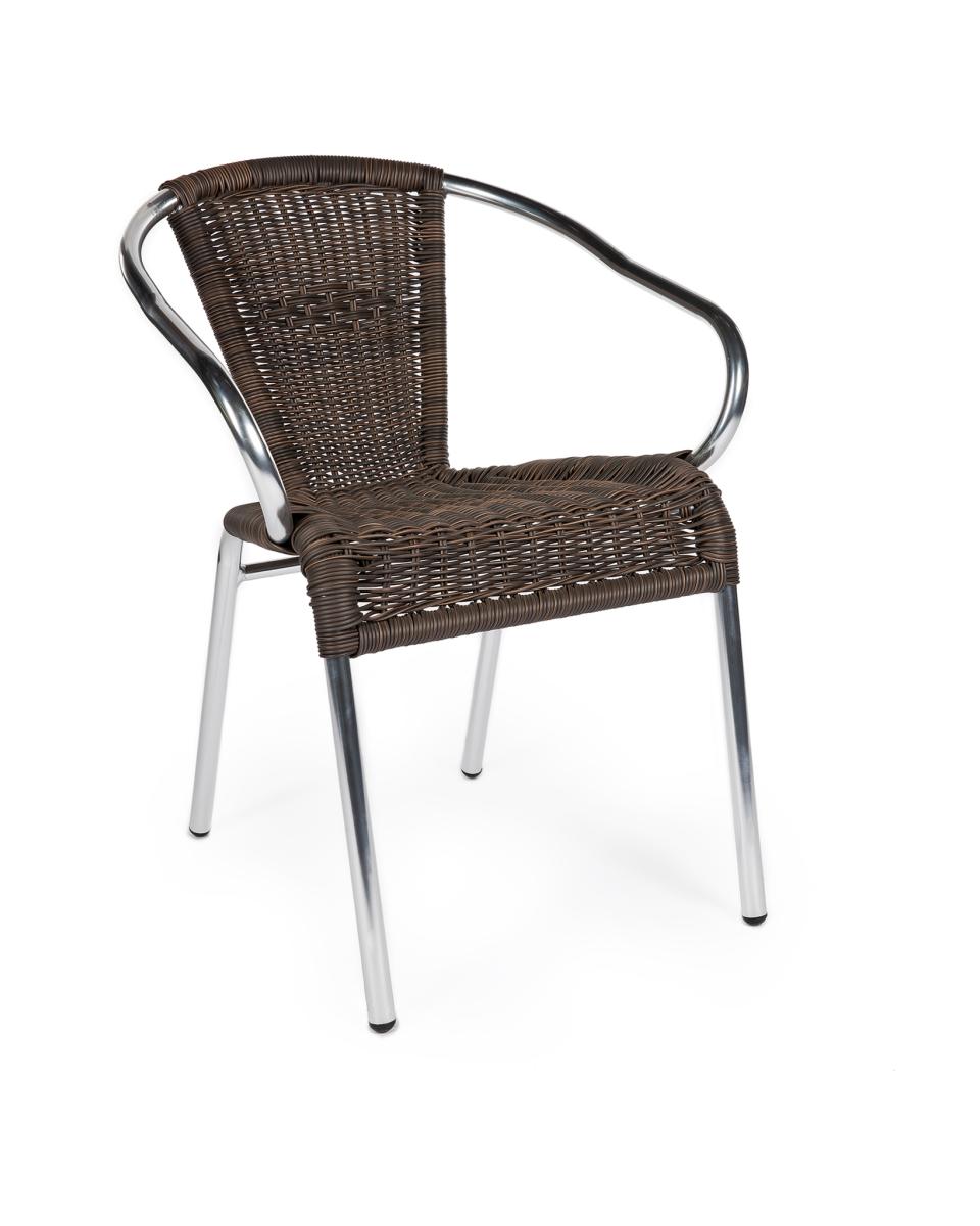 Chaise de terrasse - Cannet - Espresso - Aluminium - Promoline
