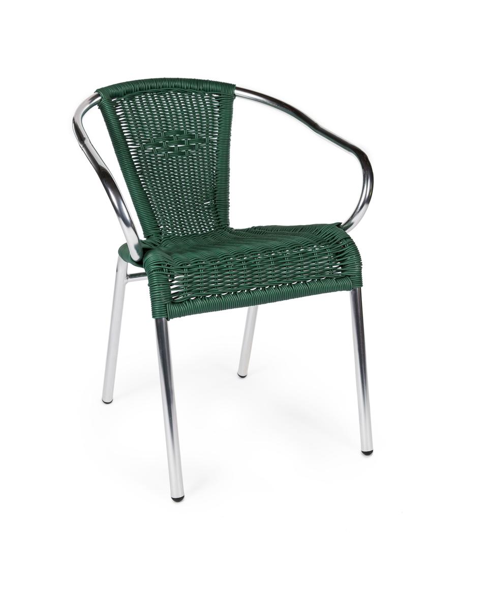 Chaise de patio - Cannet - Vert - Aluminium - Promoline