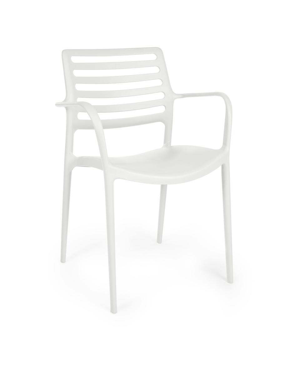 Chaise de terrasse - Louise - Blanc - Plastique - Promoline