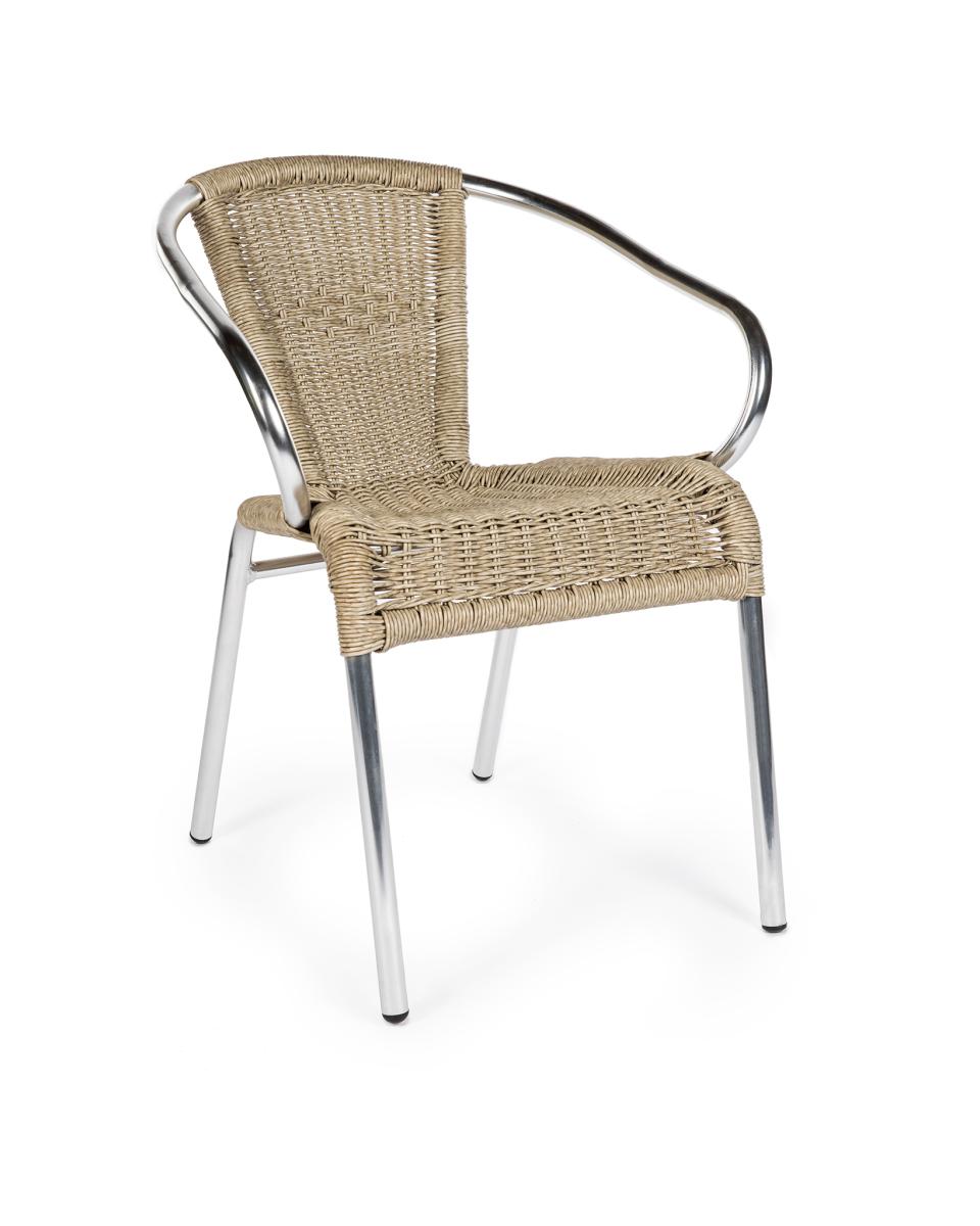 Chaise de terrasse - Cannet - Gris clair - Aluminium - Promoline