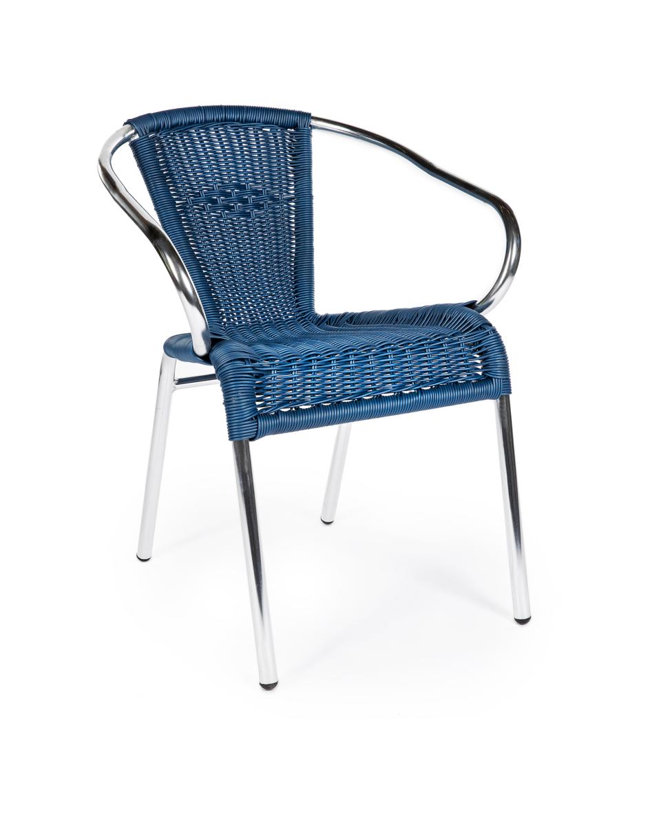 Chaise de terrasse - Cannet - Bleu - Aluminium - Promoline