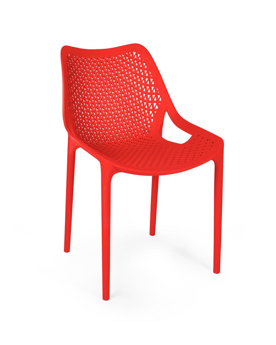 Chaise de terrasse - Bea - Rouge - Plastique - Promoline