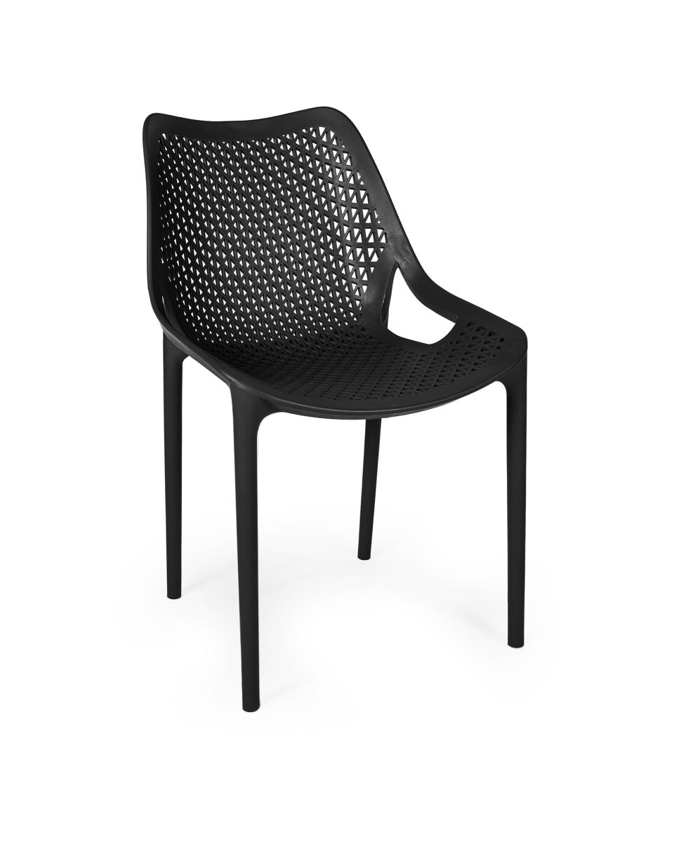 Chaise de terrasse - Bea - Noir - Plastique - Promoline