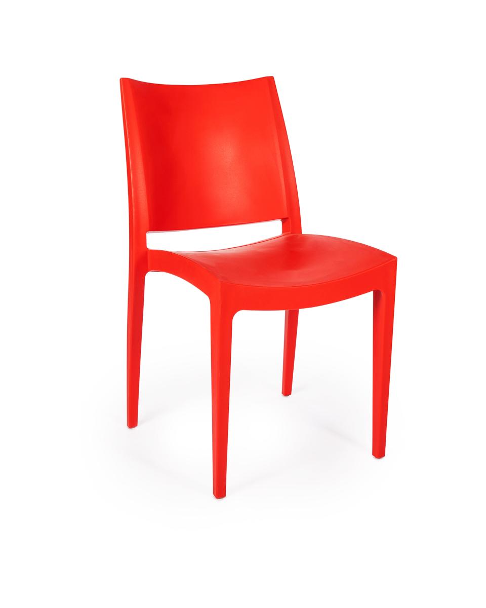 Chaise de terrasse - Lotus - Rouge - Plastique - Promoline