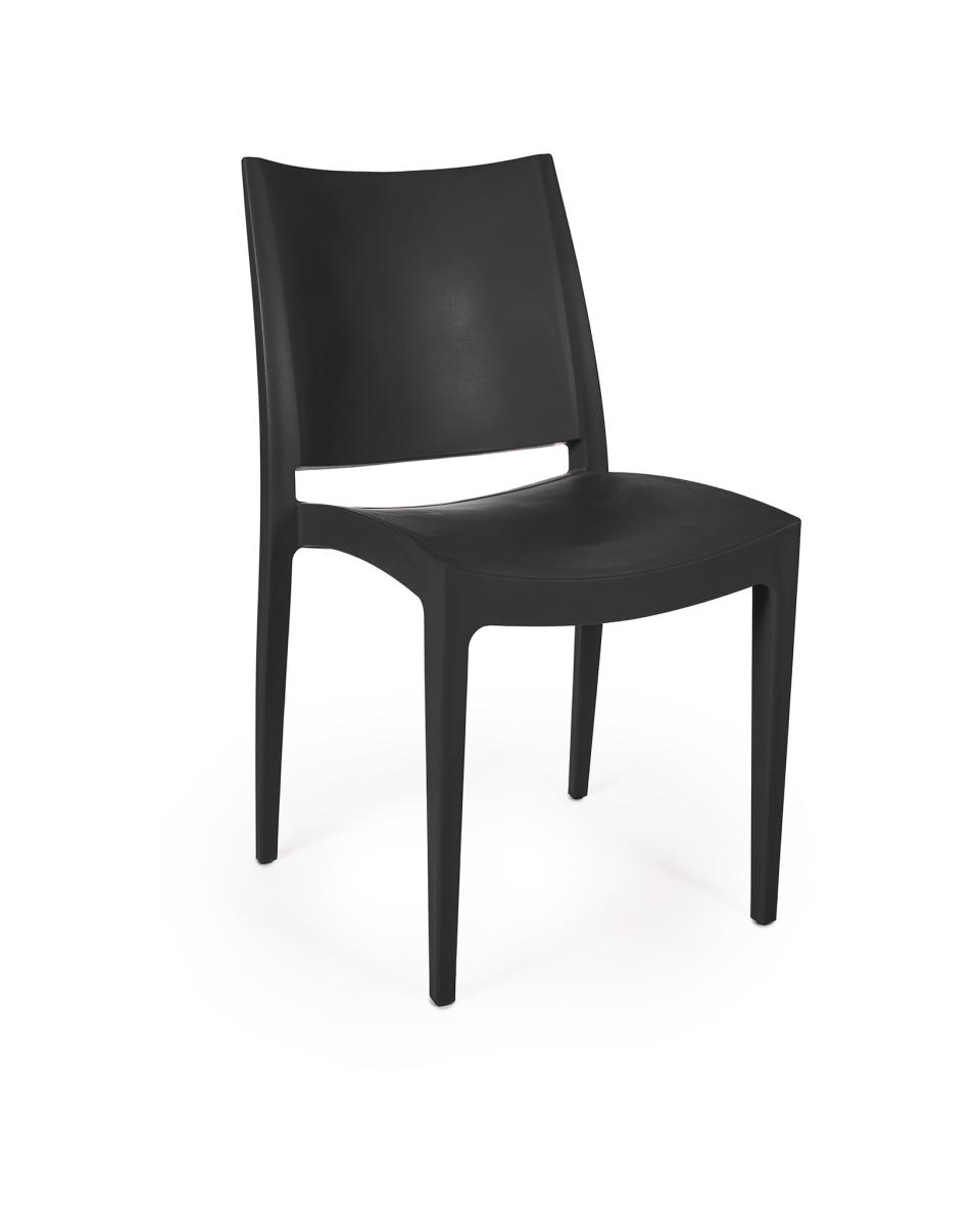 Chaise de terrasse - Lotus - Noir - Plastique - Promoline