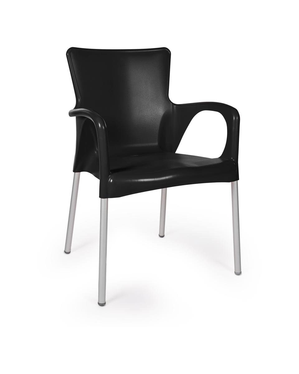 Chaise de terrasse - Anny - Noir - Plastique - Promoline