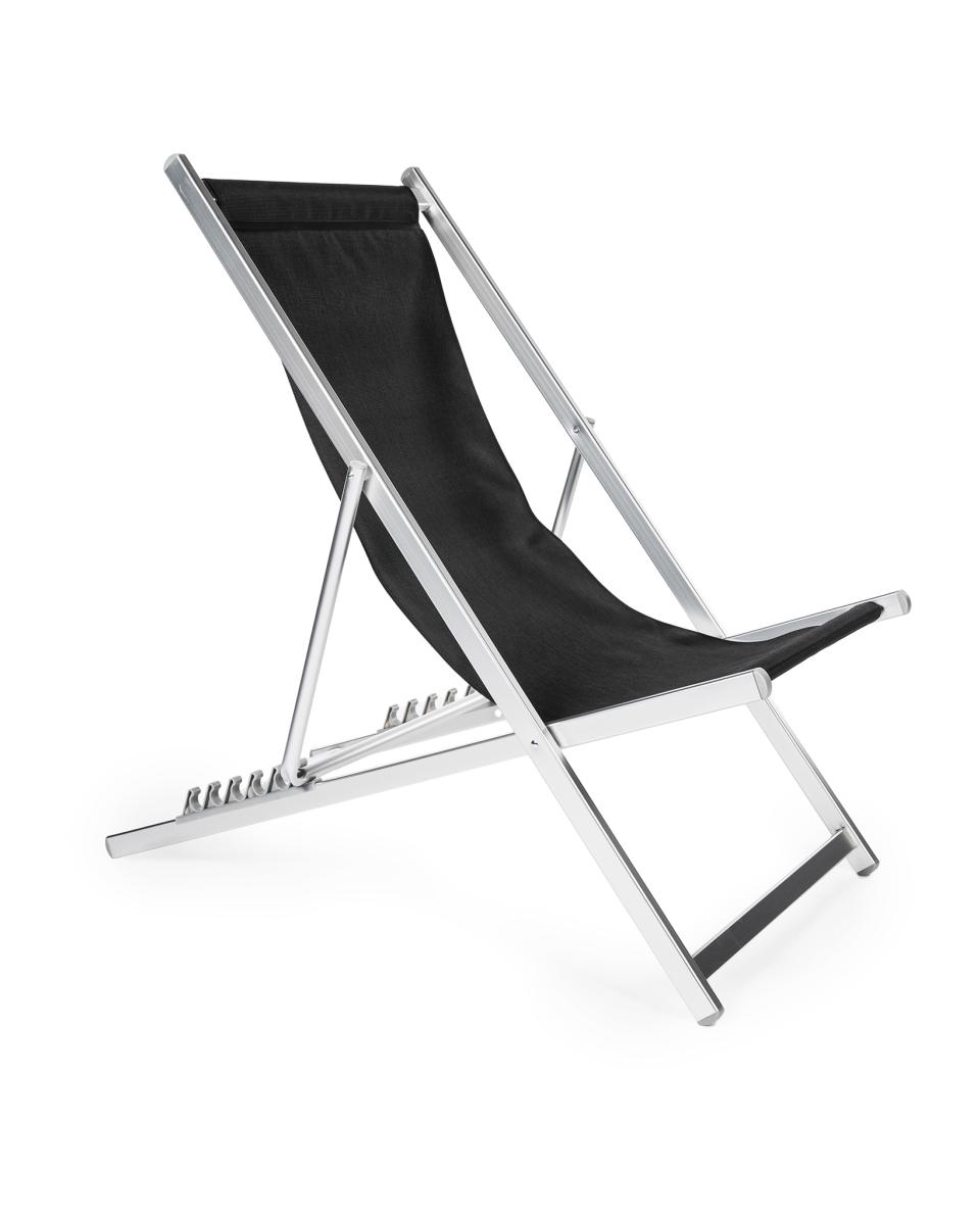 Chaise de plage - Sol - Aluminium - Noir - Promoline