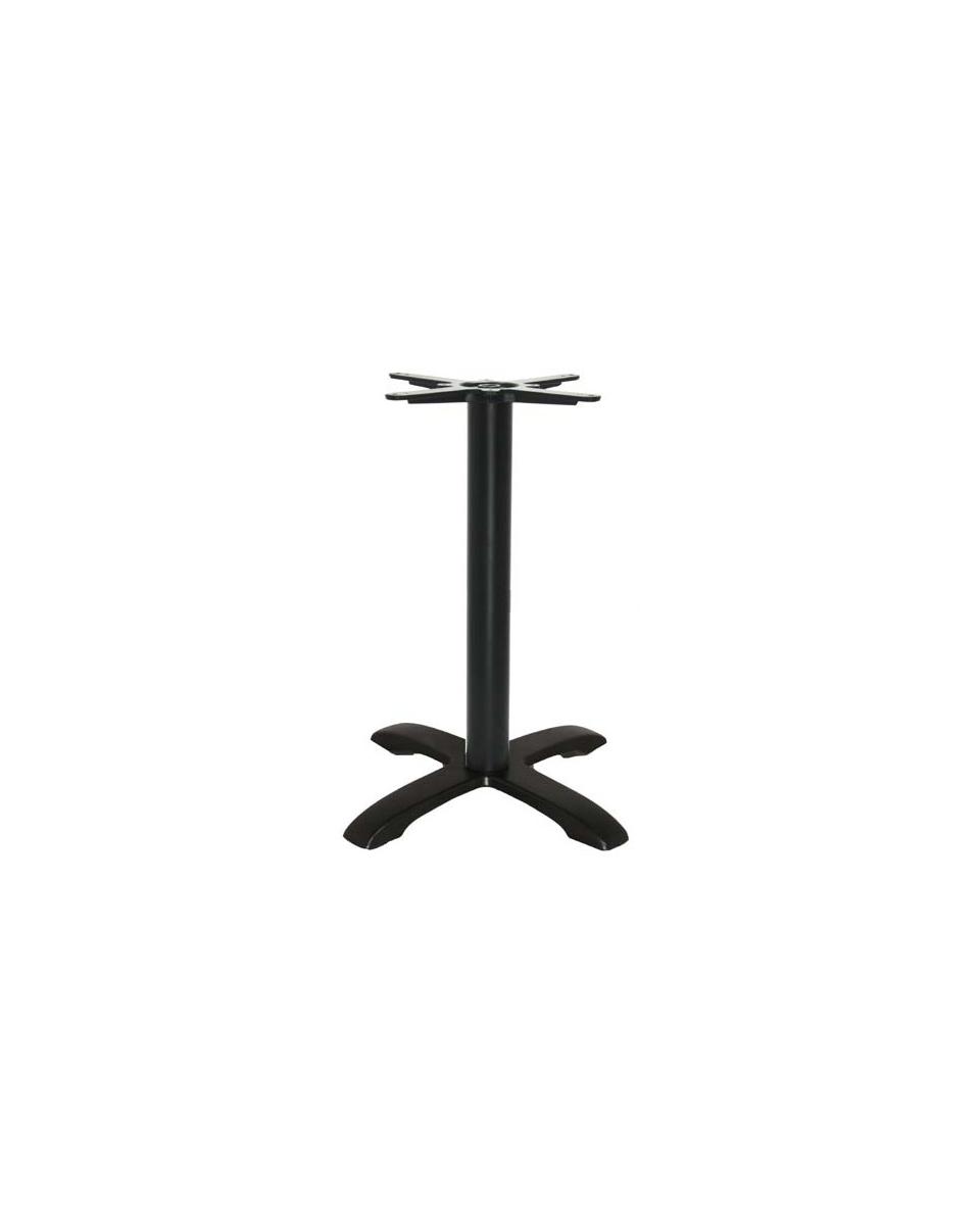Pied de table traiteur - Fonte - 4 pieds - Croix Noire/Lisse - 48x48cm