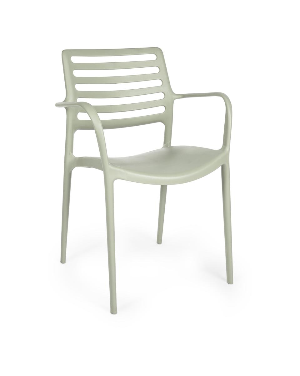 Chaise de terrasse - Louise - Gris Ciment - Plastique - Promoline
