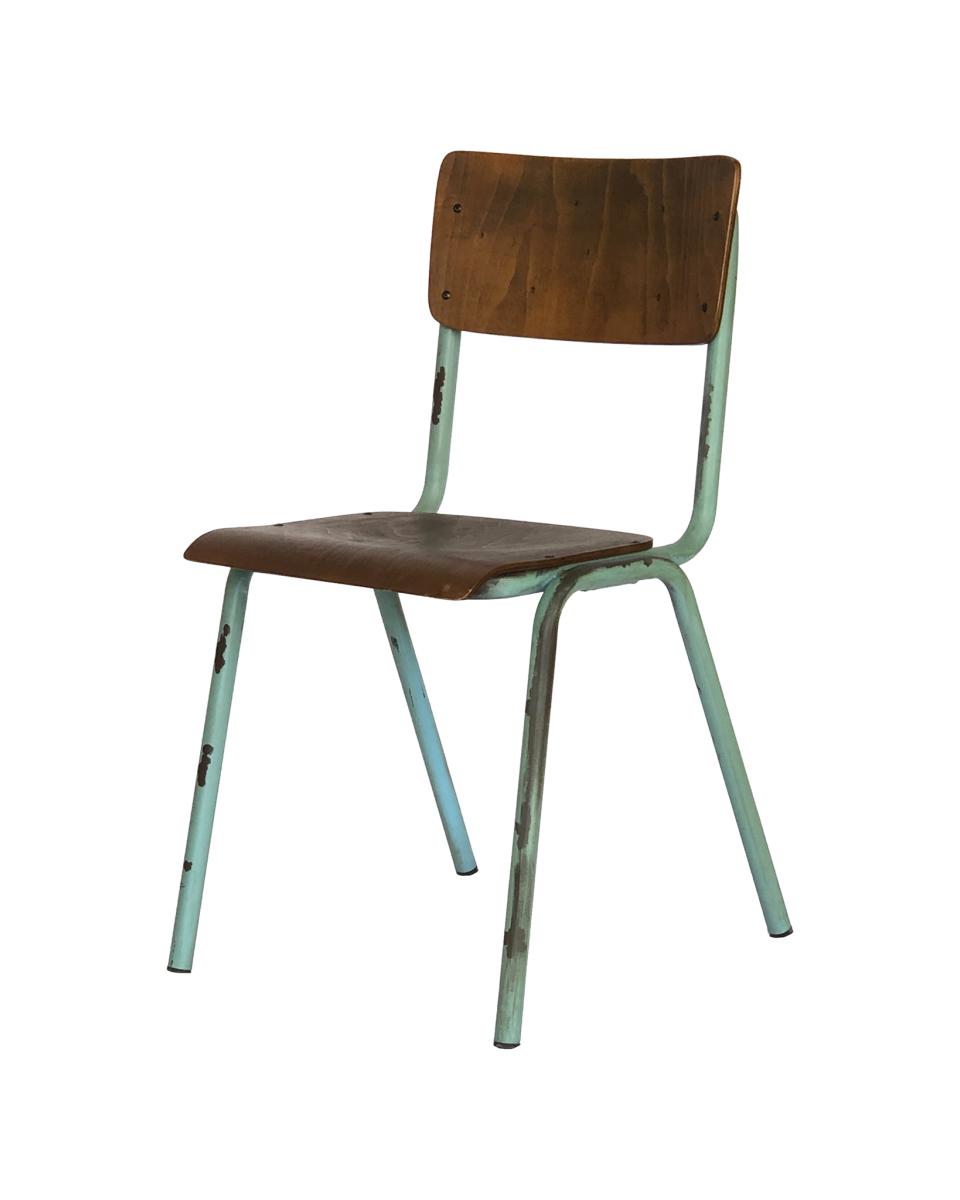 Chaise de restauration - Old School - Vert Vintage - Bois - Promoline