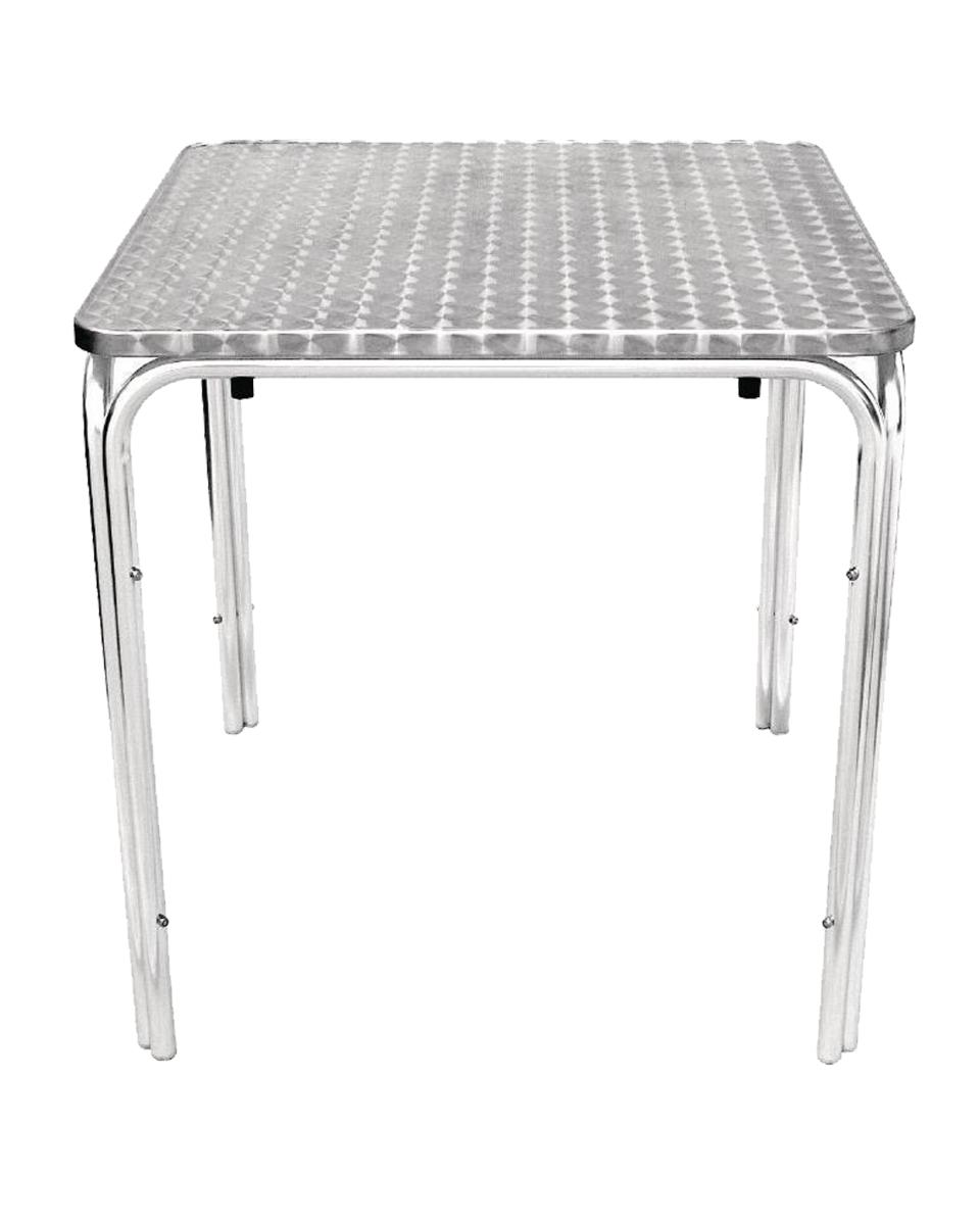 Table de terrasse - 70 x 70 CM - Bistrot - Chrome - Empilable - Aluminium - Promoline