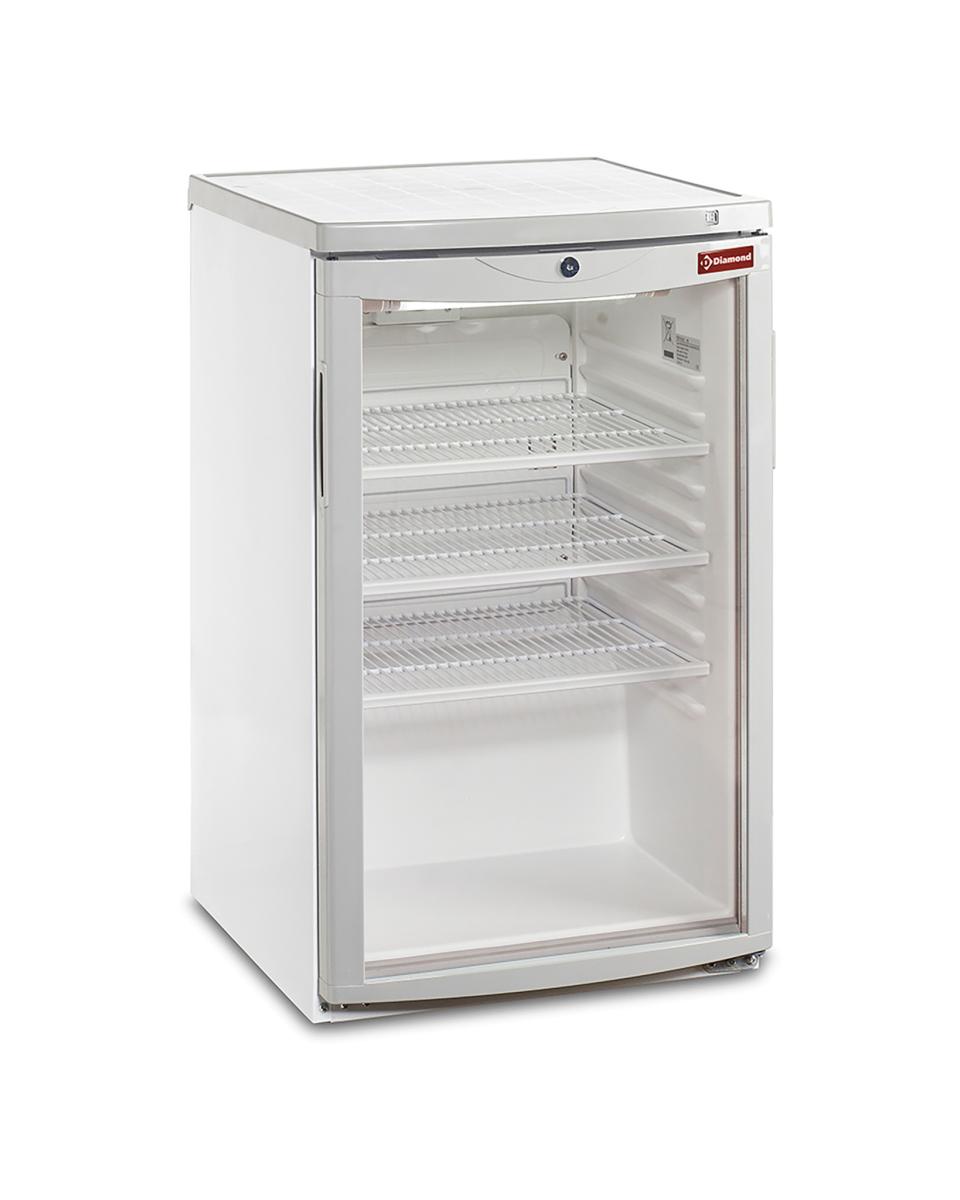 Réfrigérateur porte vitrée - 110 Litre - 1 porte - Modèle de table - Blanc