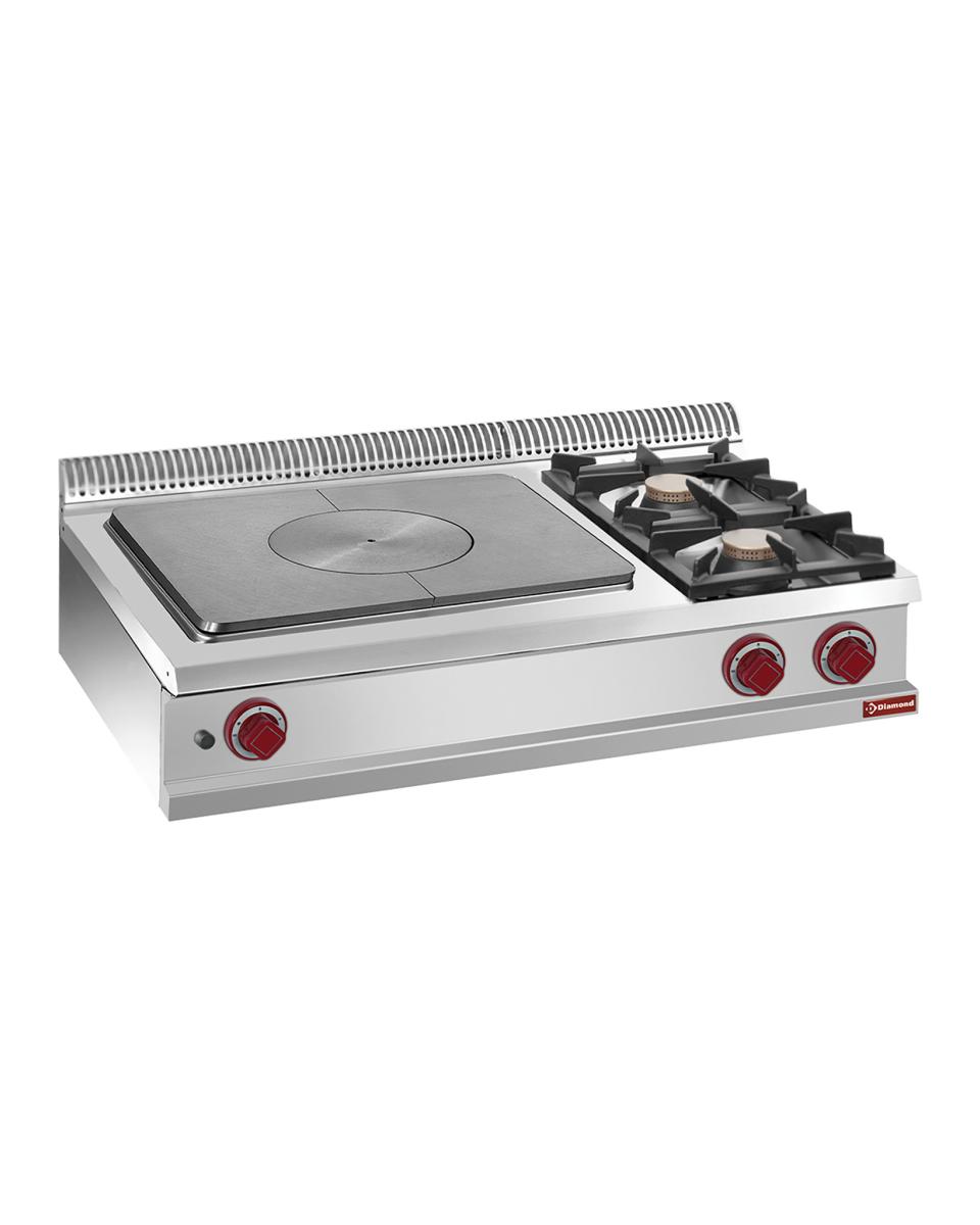 Cuisinière à gaz - Plaque de cuisson - 2 feux - Modèle de table - Diamant - G7/T2B11T