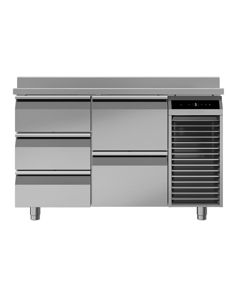 Etabli réfrigéré - 136 Litre - 5 tiroirs - Plan de travail inox - Rebord droit - Liebherr - FRTSvg 7523-40/S01