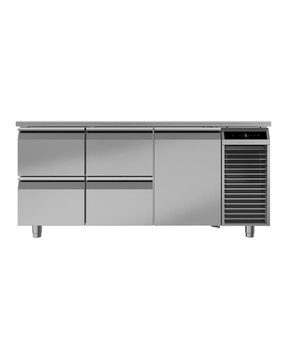 Etabli réfrigéré - 223 Litre - 1 portes - 4 tiroirs - Plan de travail en inox - Liebherr - FRTSvg 7556-40/T01
