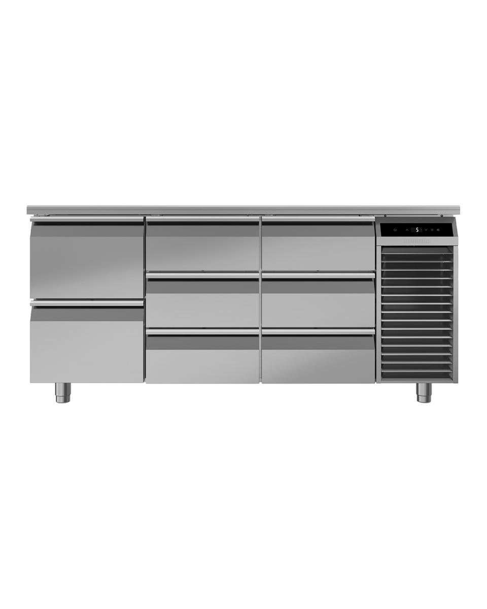 Etabli réfrigéré - 209 Litre - 8 tiroirs - Plan de travail inox - Liebherr - FRTSvg 7565-40/T01