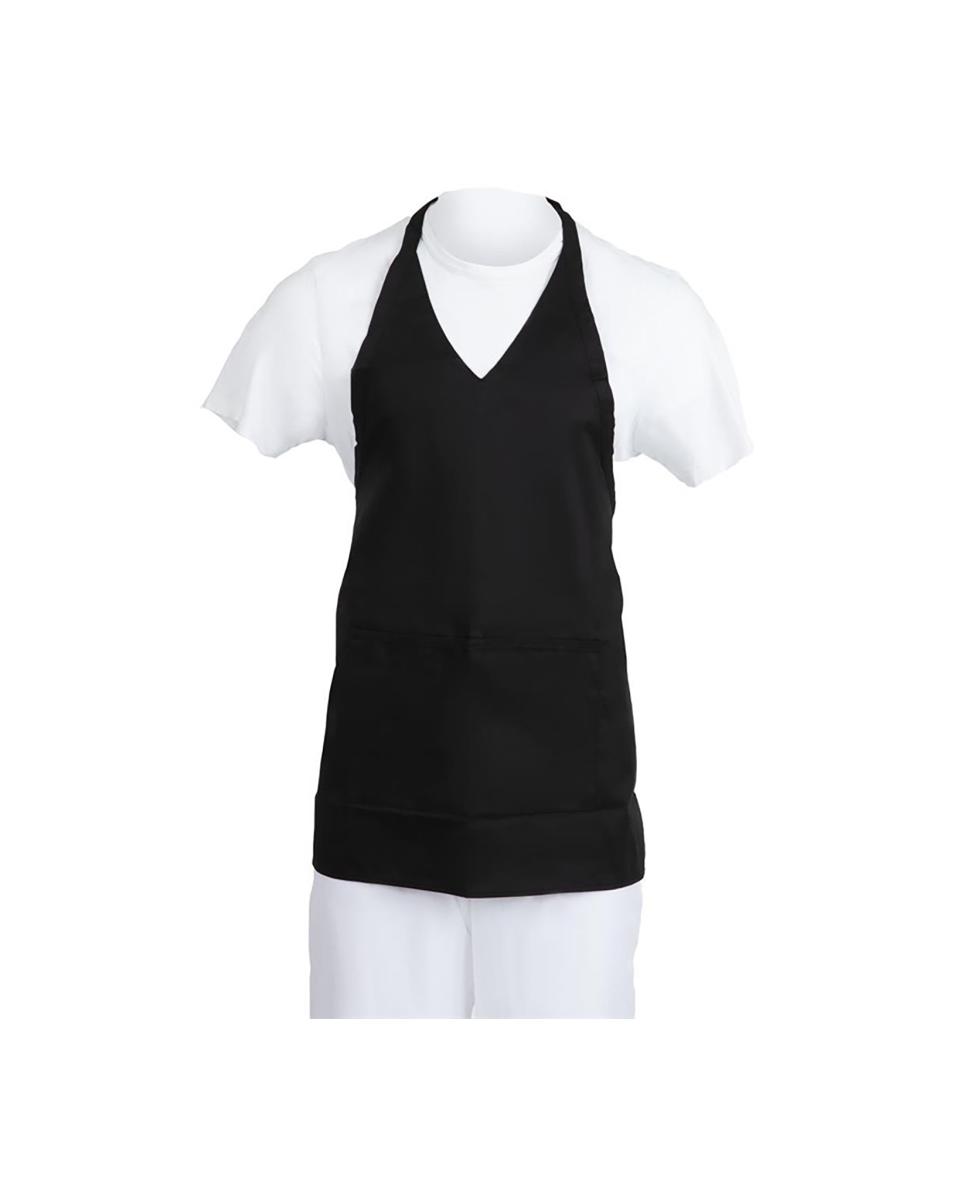 Tablier Halter - Unisexe - Noir - 69,8 x 83,8 CM - Polyester/Coton - Vêtements de Chefs Blancs - B128