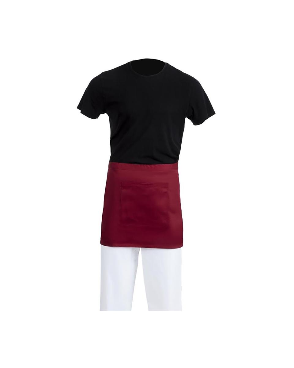 Tablier - Court - Unisexe - Bordeaux - 75 x 37,5 CM - Polyester/Coton - Vêtements de Chefs Blancs - BB177
