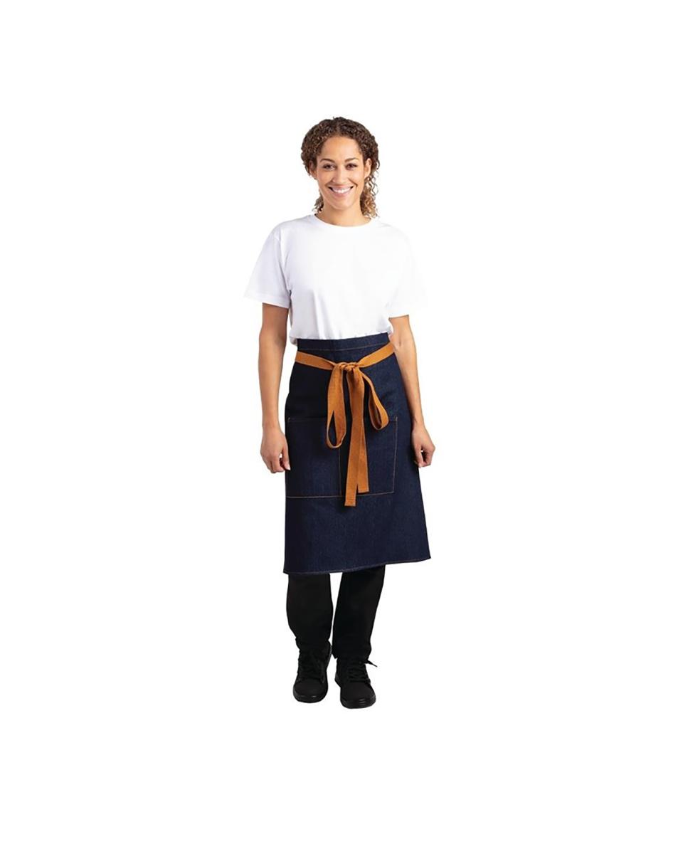 Tablier - Unisexe - Bleu - 100 x 90 CM - Polyester/Coton - Vêtement Blancs Chefs - BB464
