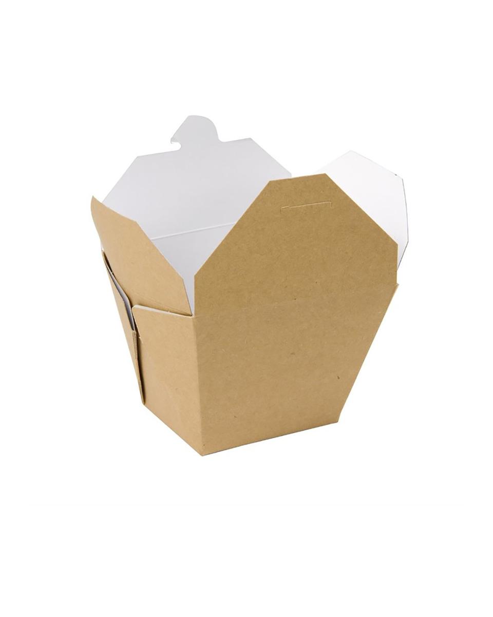 Boîtes alimentaires jetables - 0,75 Litre - 250 pièces - H 9,2 x 11,8 x 9,7 CM - Carton Kraft/Pe - Colpac - DM172