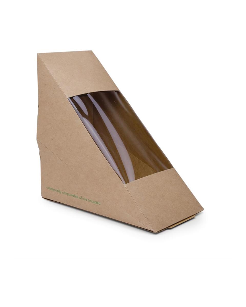Boîtes à sandwich jetables - 500 pièces - H 93 x 7,2 x 68 CM - Papier/Pla - Vegware - DW624