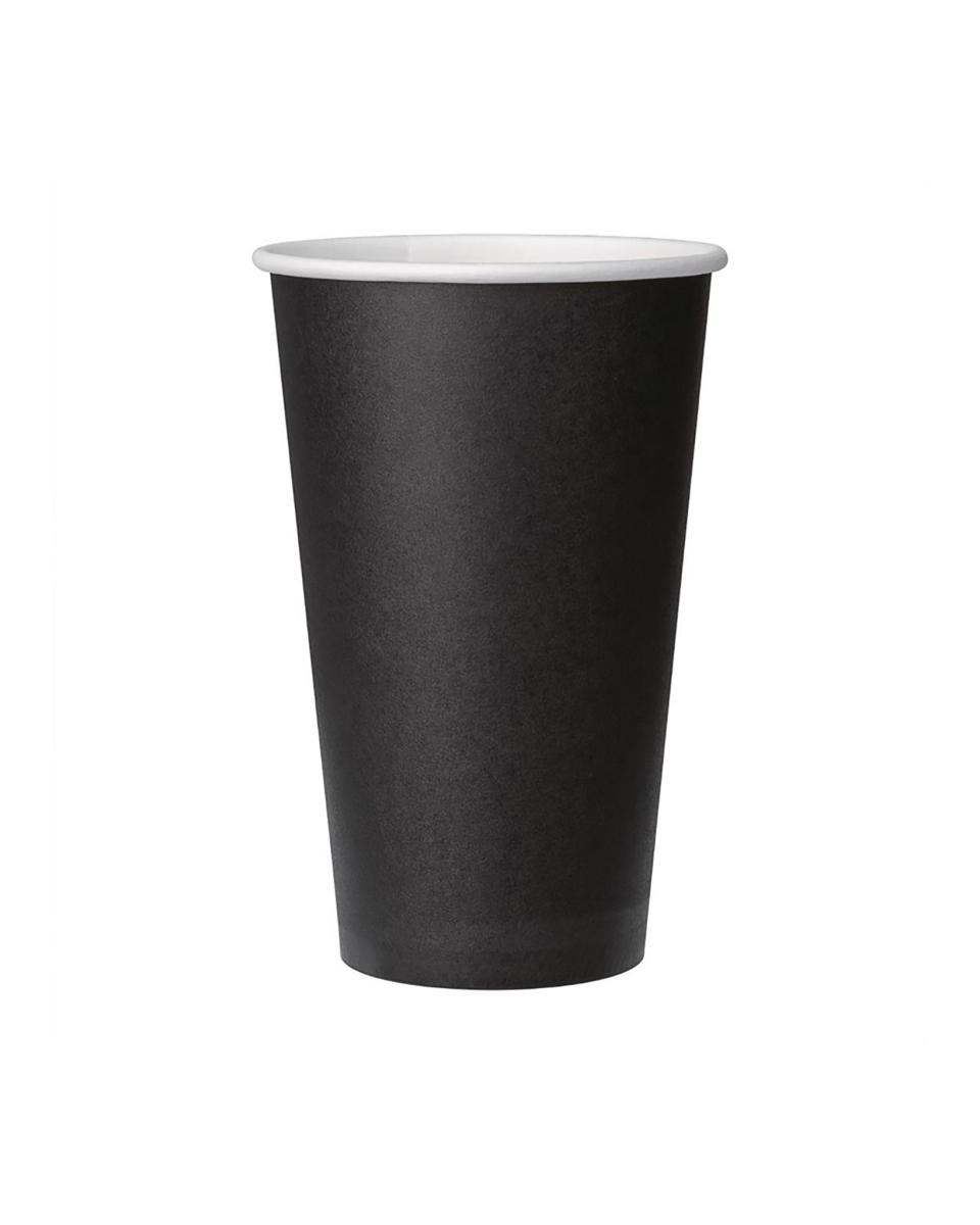Gobelets à café jetables - 0,45 Litre - 1000 pièces - Noir - H 13 CM - Fiesta - GF044