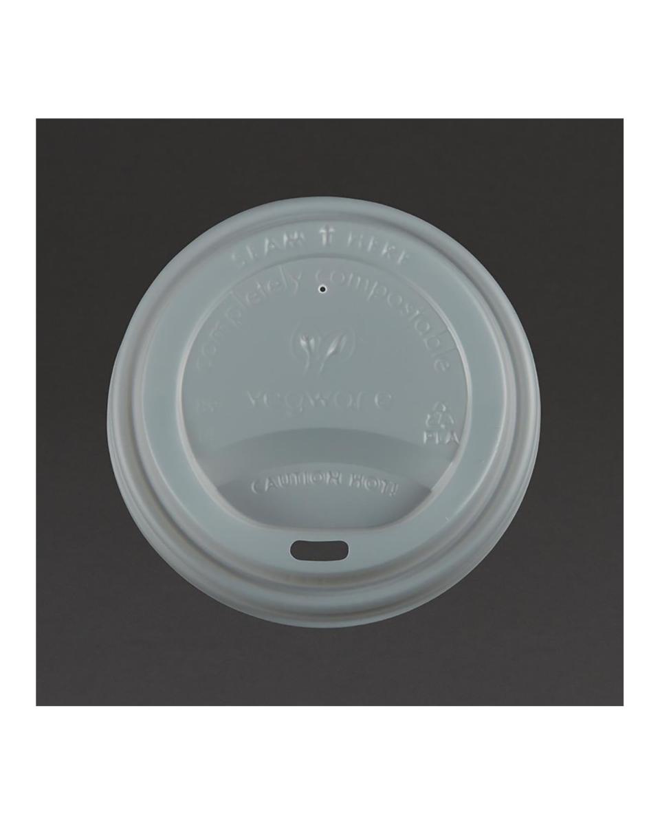 Couvercle tasse à café - 0,35 Litre - 1000 pièces - Ø 8,9 x H 1 CM - Cpla - Vegware - GH023