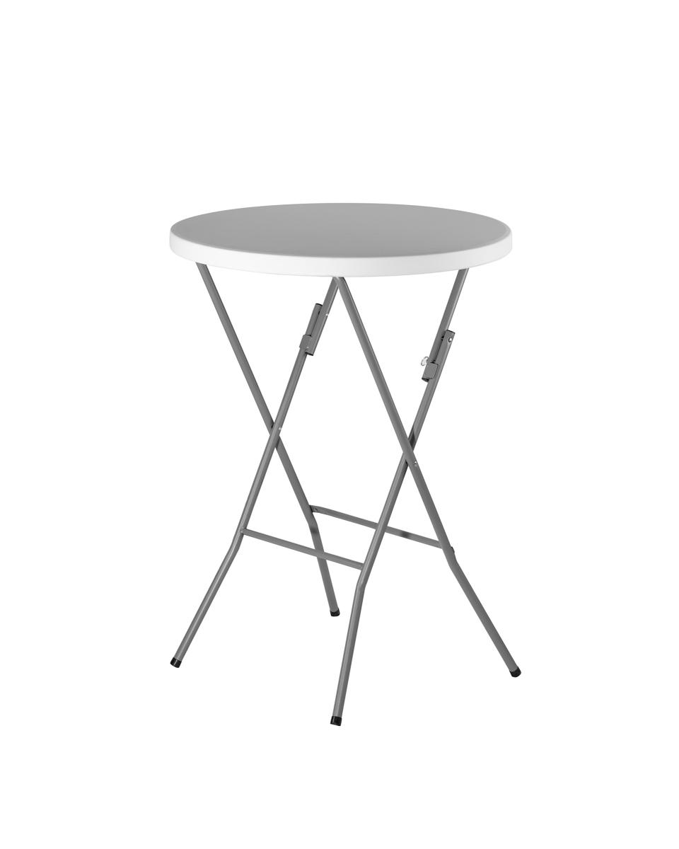 Table pliable - Ø 180 x H 74 CM - Ronde - Blanc / Gris - Promoline