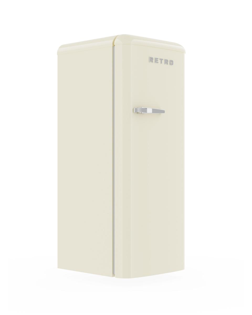 Réfrigérateur Rétro - Avec Congélateur - 194/24 Litres - Modèle Vertical - Crème - Promoline
