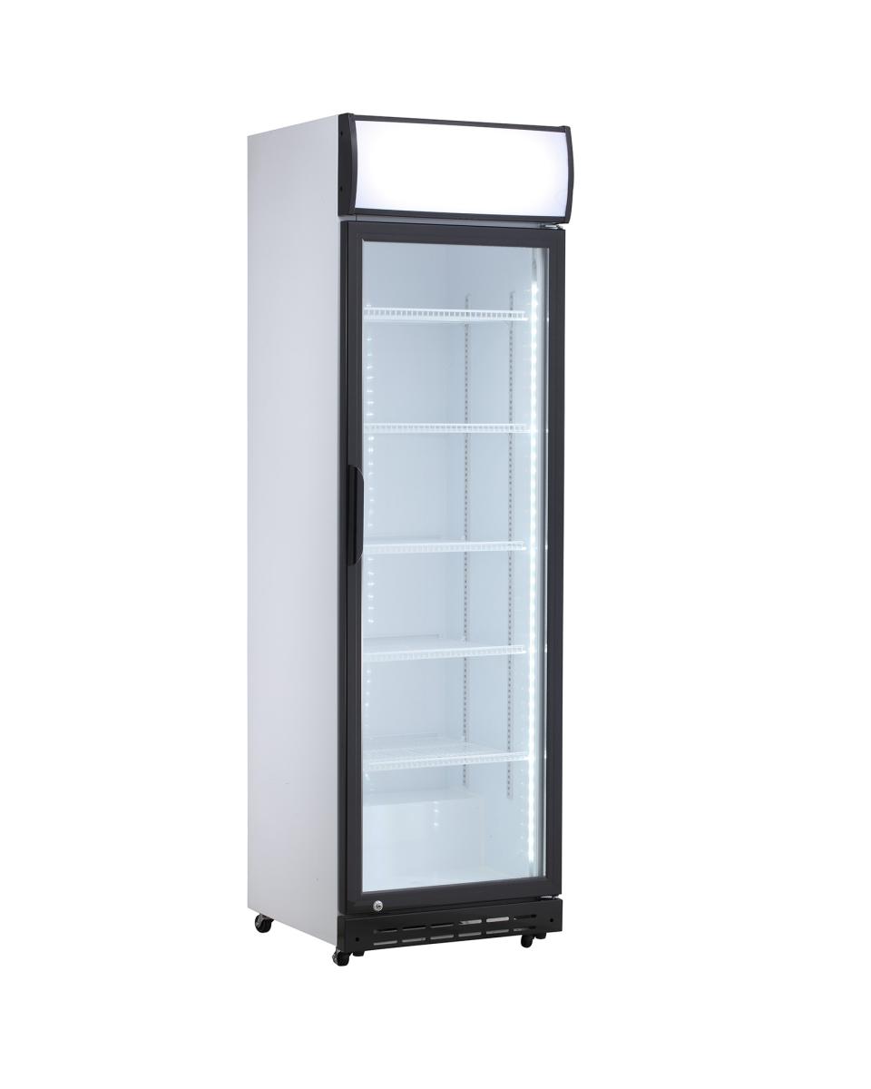 Réfrigérateur porte vitrée - 390 Litres - Noir/Blanc - 1 porte - Promoline 