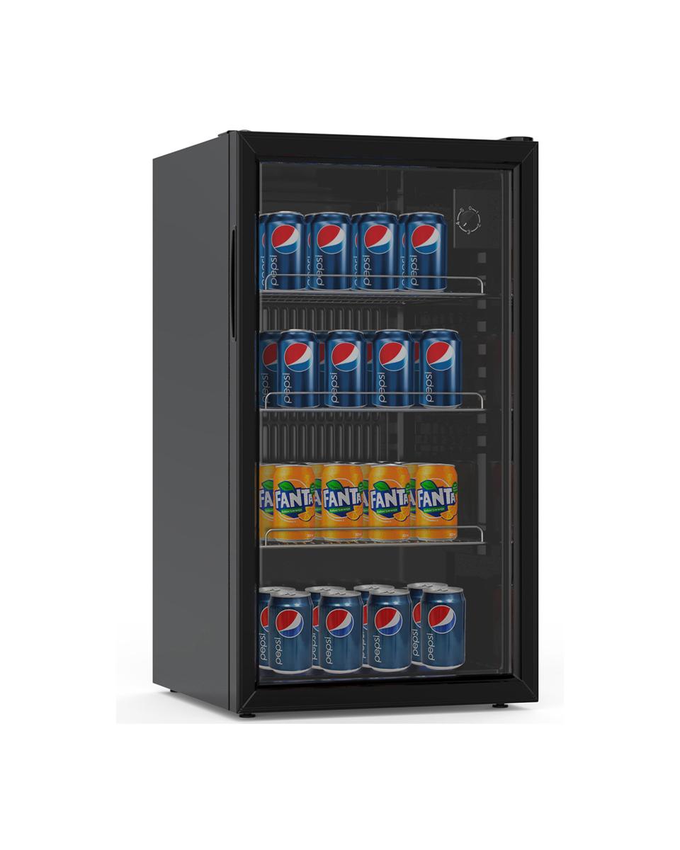 Mini frigo - 80 litres - Porte vitrée - Noir - Promoline