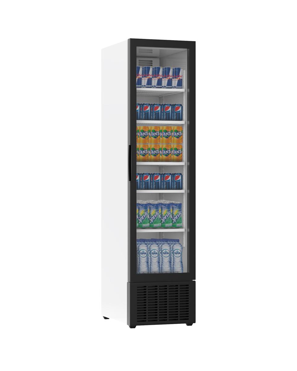 Réfrigérateur Porte Vitrée - 265 Litres - 1 Porte - Blanc - H 182,5 x 45 x 59,5 CM - Promoline