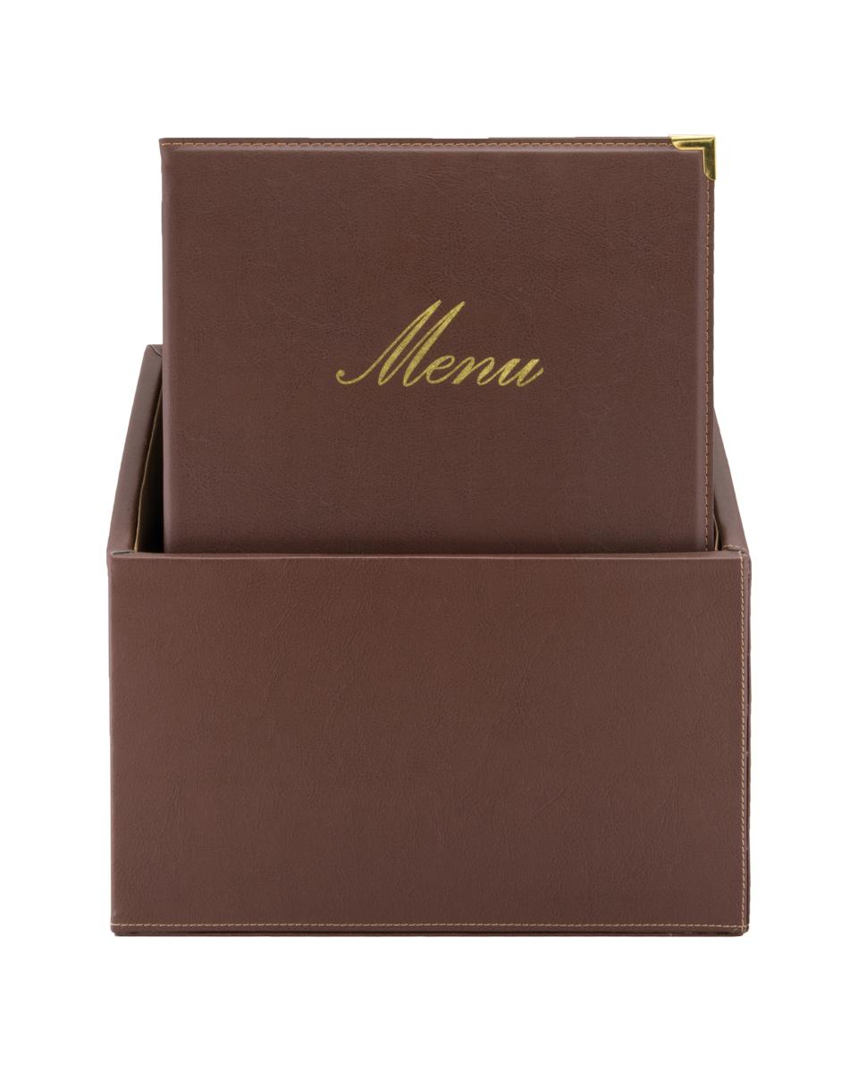 Boîte à menu - Classique - 20 pièces - H 35 x 28 x 19,8 CM - Marron - Securit - MC-BOX-CRA4-BR