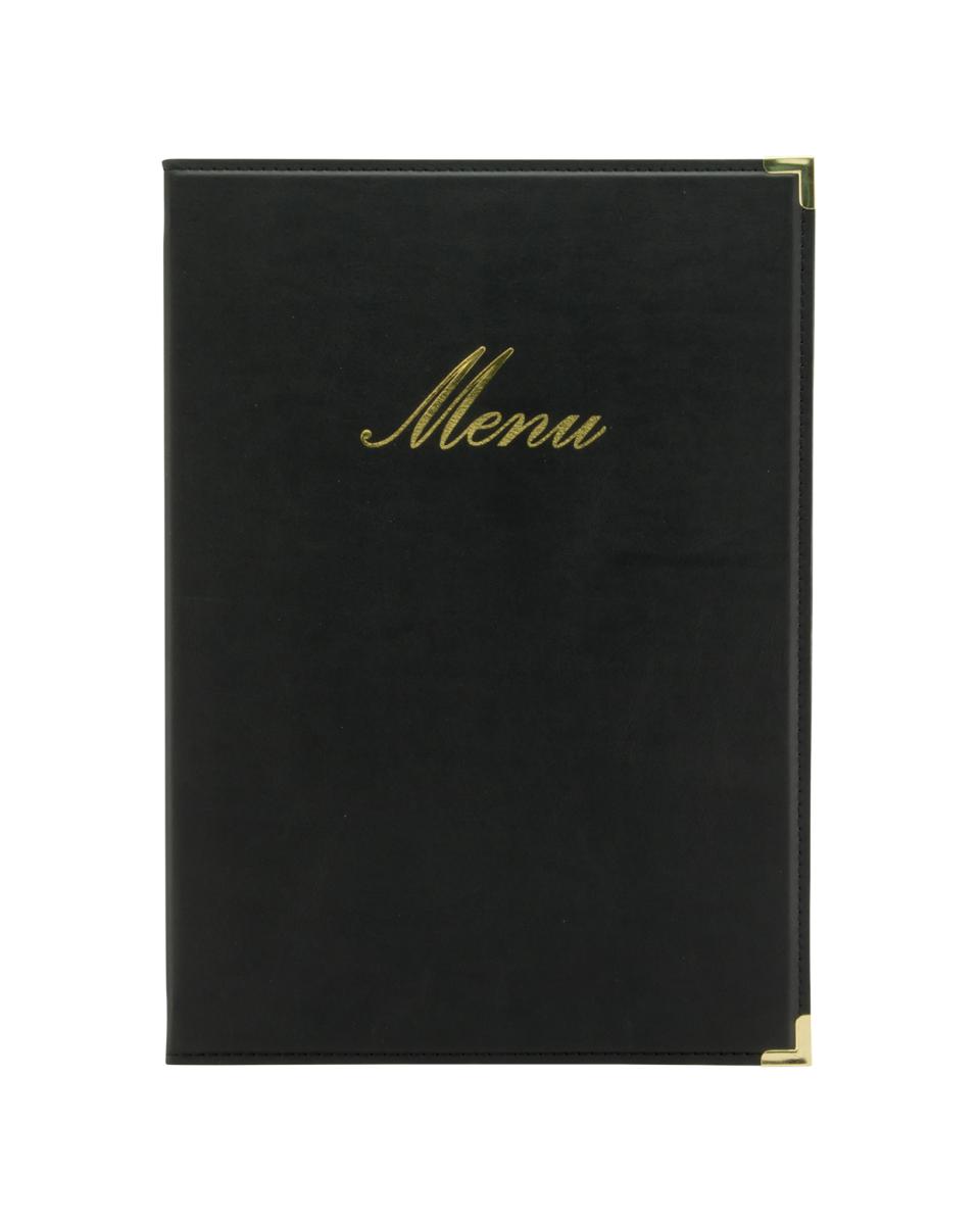 Dossier menu - Gamme Classique - A4 - H 34,4 x 24,5 x 0,5 CM - Noir - Securit - MC-CRA4-BL