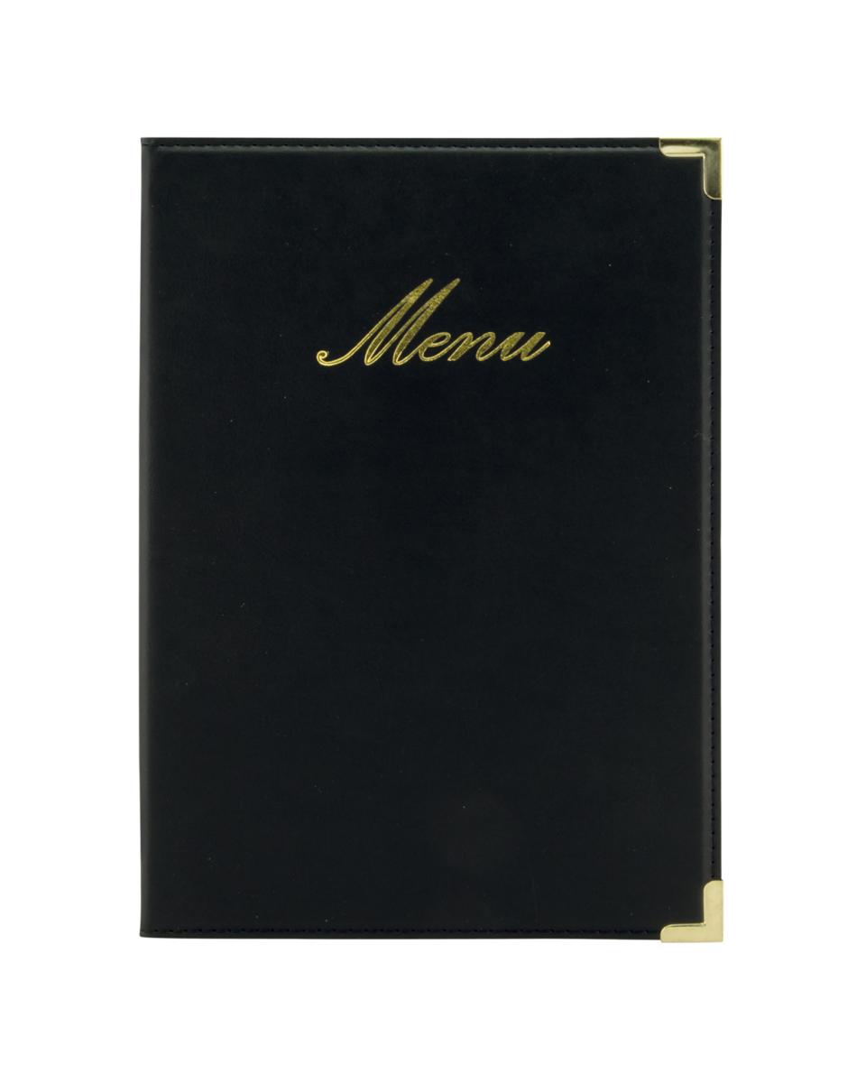 Dossier menu - Gamme Classique - A5 - H 25 x 18 x 0,5 CM - Noir - Securit - MC-CRA5-BL