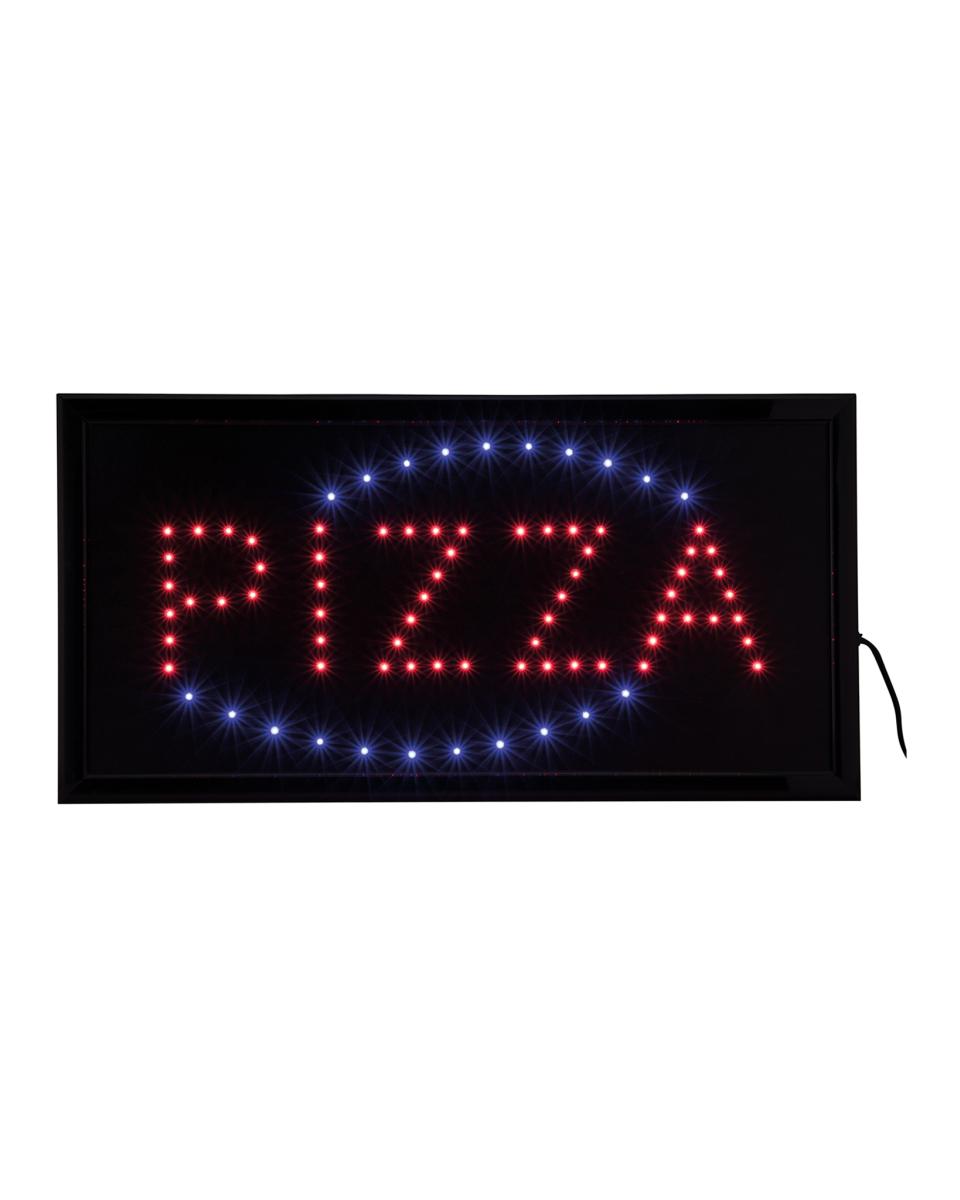 Tableau LED - PIZZA - H 25 x 53 x 3,5 CM - Noir - Securit - LS-PIZZA