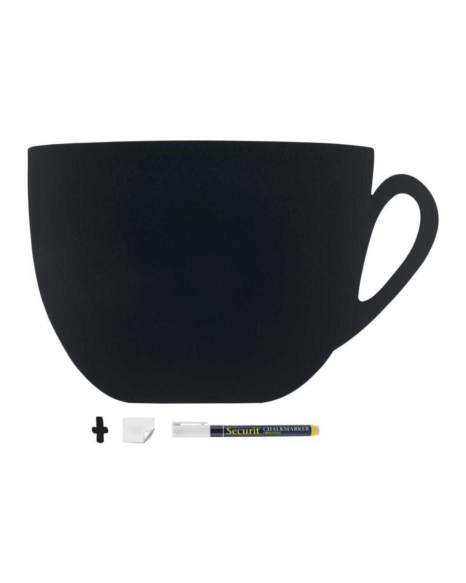 Tableau noir - Silhouette - Tasse - H 53 x 30 x 1,5 CM - Noir - Securit - FB-CUP