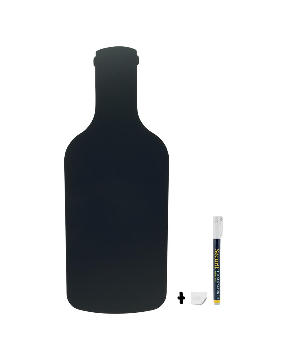 Tableau noir - Sillhouette - Bouteille de vin - H 53 x 30 x 1,5 CM - Noir - Securit - FB-BOTTLE