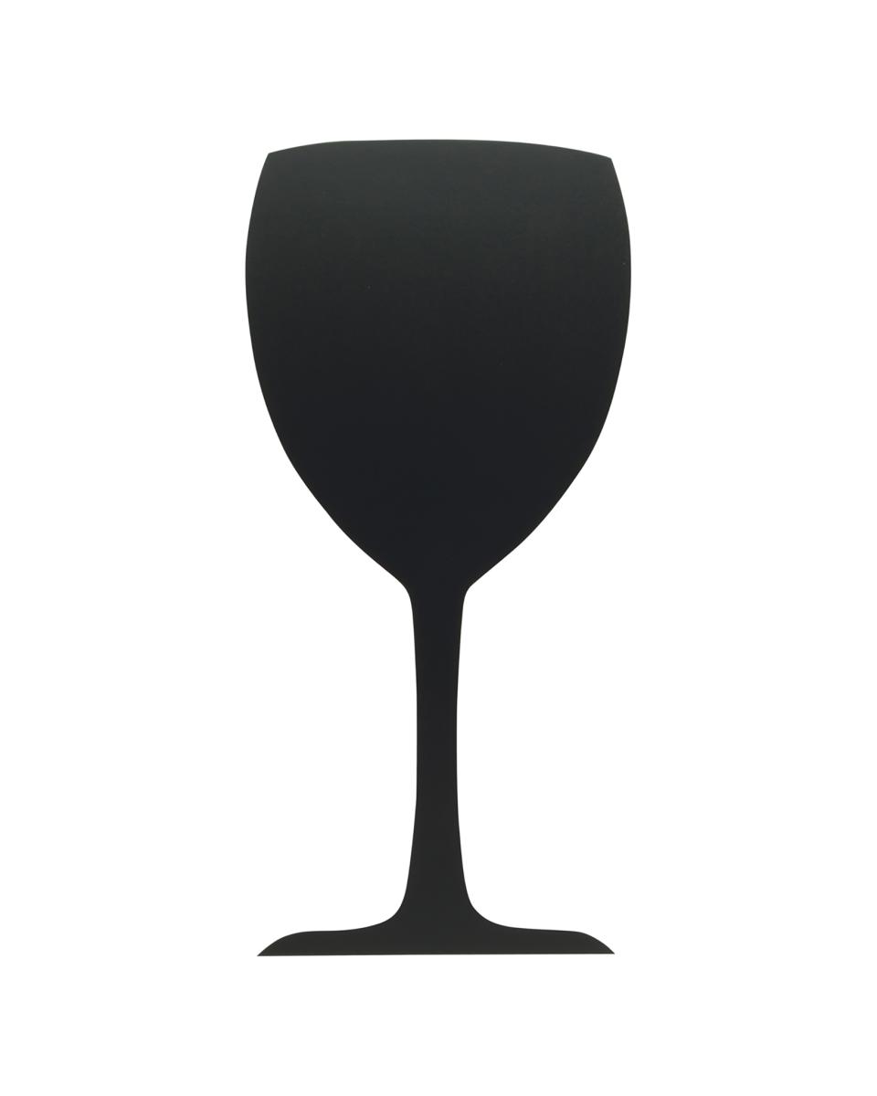 Tableau noir - Silhouette - Verre à vin - H 53 x 30 x 1,5 CM - Noir - Securit - FB-GLASS