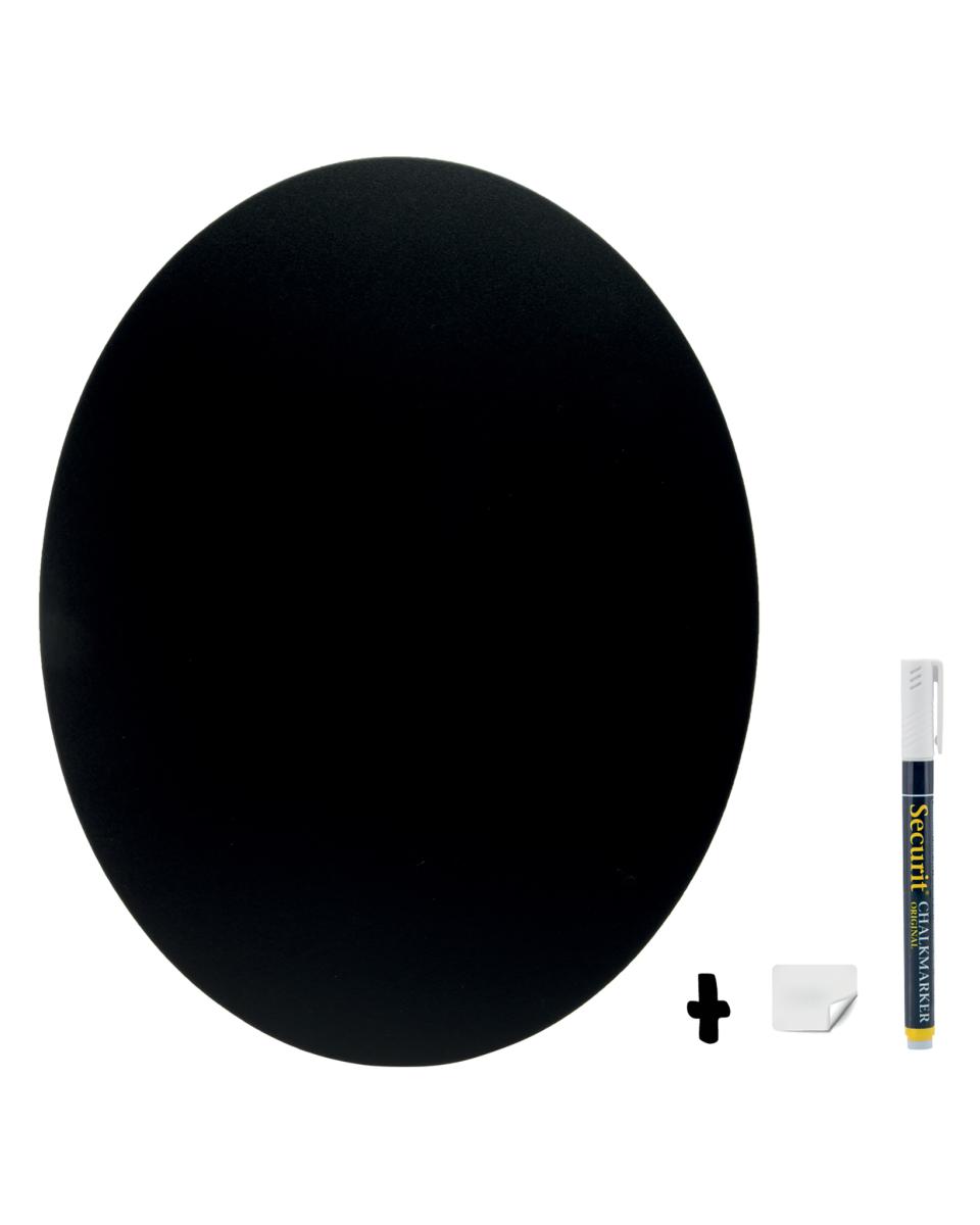 Tableau noir - Ovale - H 53 x 30 x 1,5 CM - Noir - Securit - FB-OVAL