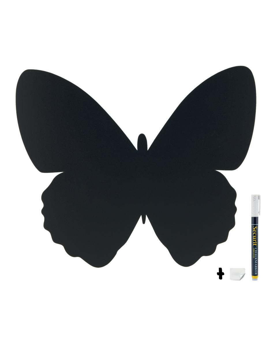 Tableau noir - Silhouette - Papillon - H 53 x 30 x 1,5 CM - Noir - Securit - FB-BUTTERFLY