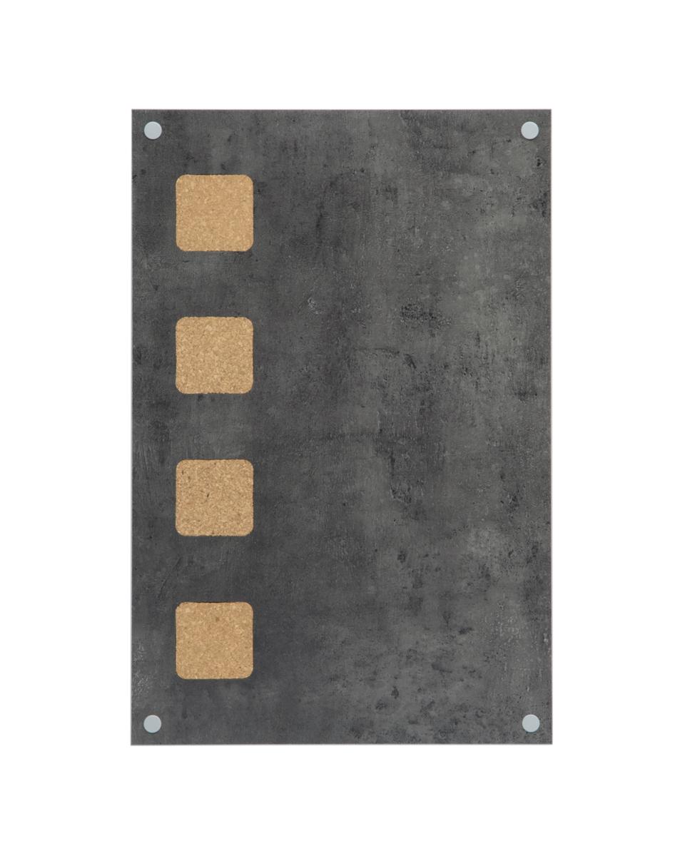 Tableau noir - Tableaux en liège - H 63 x 41 x 2 CM - Gris - Securit - LW-GY-58