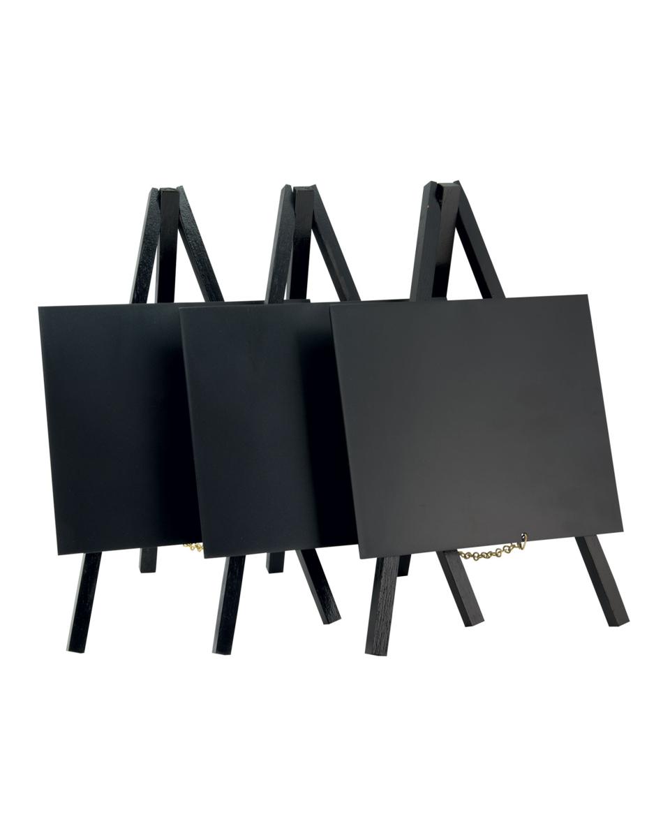 Tableau de table - Mini Chevalet - 3 pièces - H 33 x 18 x 5 CM - Noir - Securit - MNI-BL-KR
