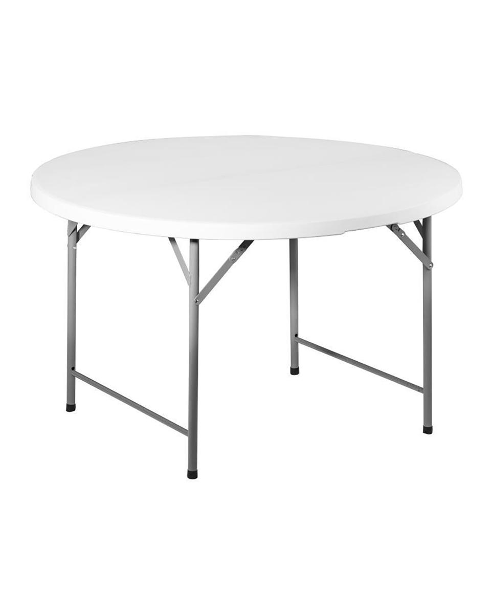 Table pliante - Ronde - 180 x 74 H CM - Blanc / Gris - Promoline