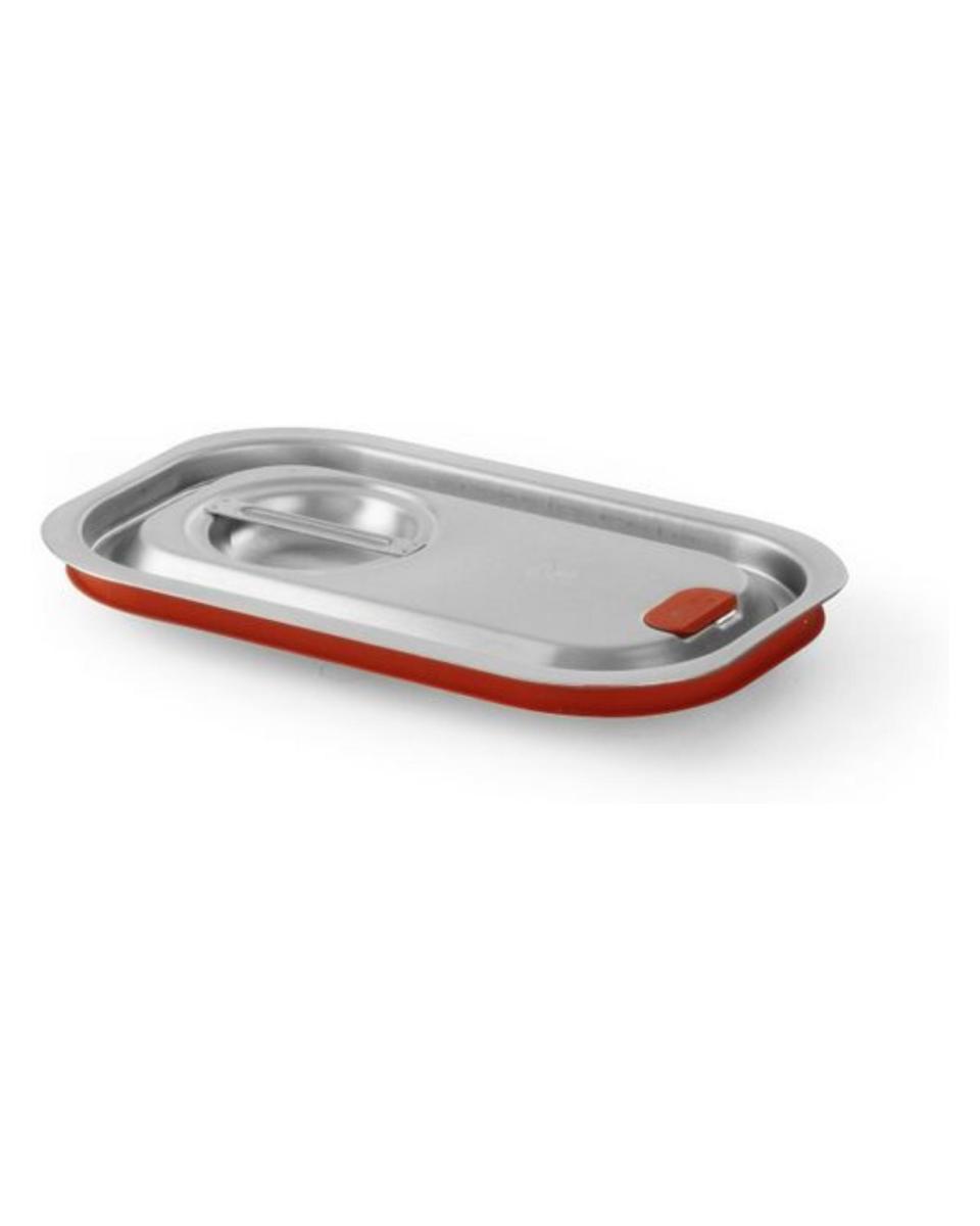 Couvercle Gastronorm - 1/4 GN - Inox - Bord silicone - Budget Line - Hendi - 804049