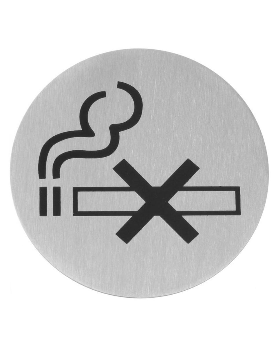 Bouclier de porte - Interdiction de fumer - Ø 7,5 CM - Inox - Hendi - 663639